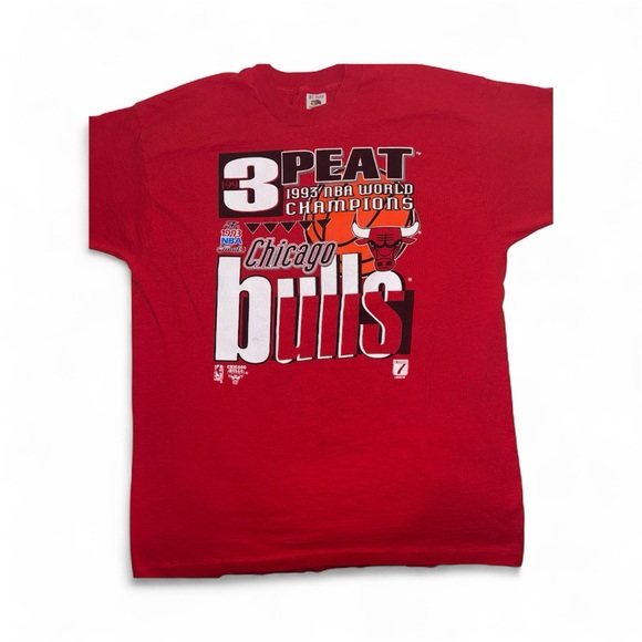 adidas Other - Vintage Chicago Bulls T Shirt 1993 NBA World Champions 3 Peat XL